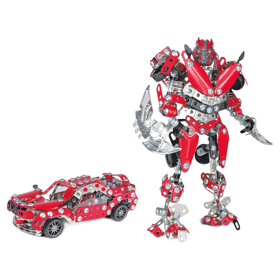 Сборная модель автомобиля-робота, набор металлических блоков, строительные блоки для робота или автомобиля, игровой набор, развивающие игрушки для детей