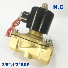 2 способа 2 Вт латунь воздушный Газ Вода соленоид медный клапан 3/8 1/2 дюйма 220 В переменного тока нормально закрытый 2W160-10 2W160-15 провод свинцового типа клапан