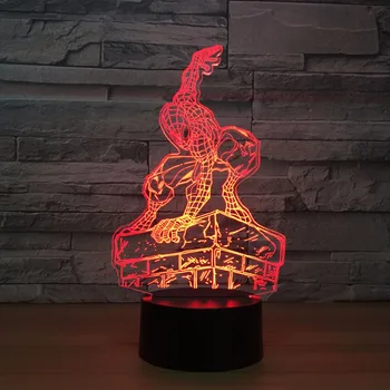 

Creative Visual 3D Acrylic Spider Man Modelling Night Lights Led Usb Table Lamp Baby Bedside Super Hero Fixture Decor Light Gift