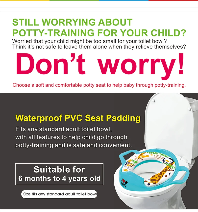 Puku Original Soft Potty Seat With Handles Potty Training Boys From 6 Months up Until 4 Years Baby Toilet Seat Urinol Infantil (11)