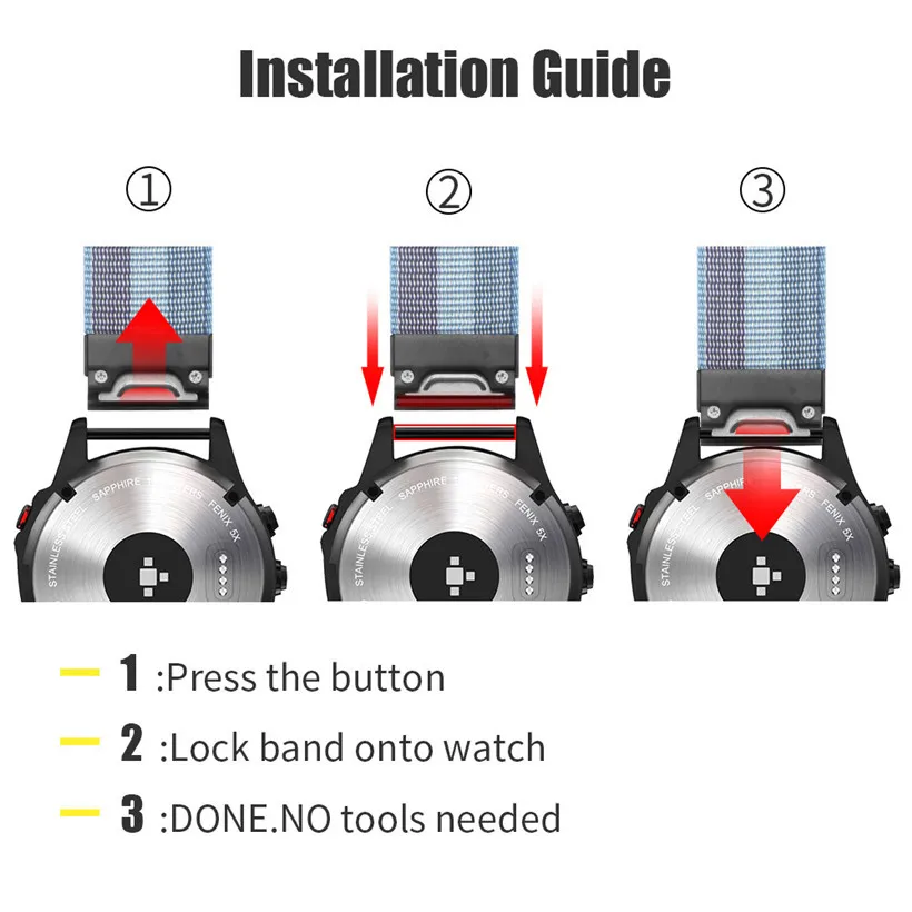 Для женщин нейлоновый ремешок замена Quick Release Easy Fit ремешок для Garmin Fenix 5 полосы для Garmin Fenix 5 Прямая доставка Бесплатная доставка