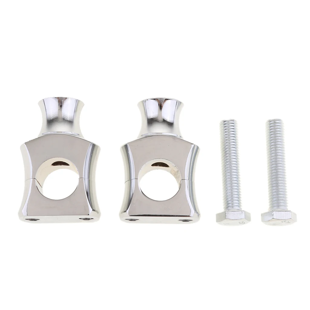 Chrome Universal Motorcycle Pit Dirt Bike Handle Bar Handlebar Riser Clamp Mount High Quality Chrome Aluminum Alloy