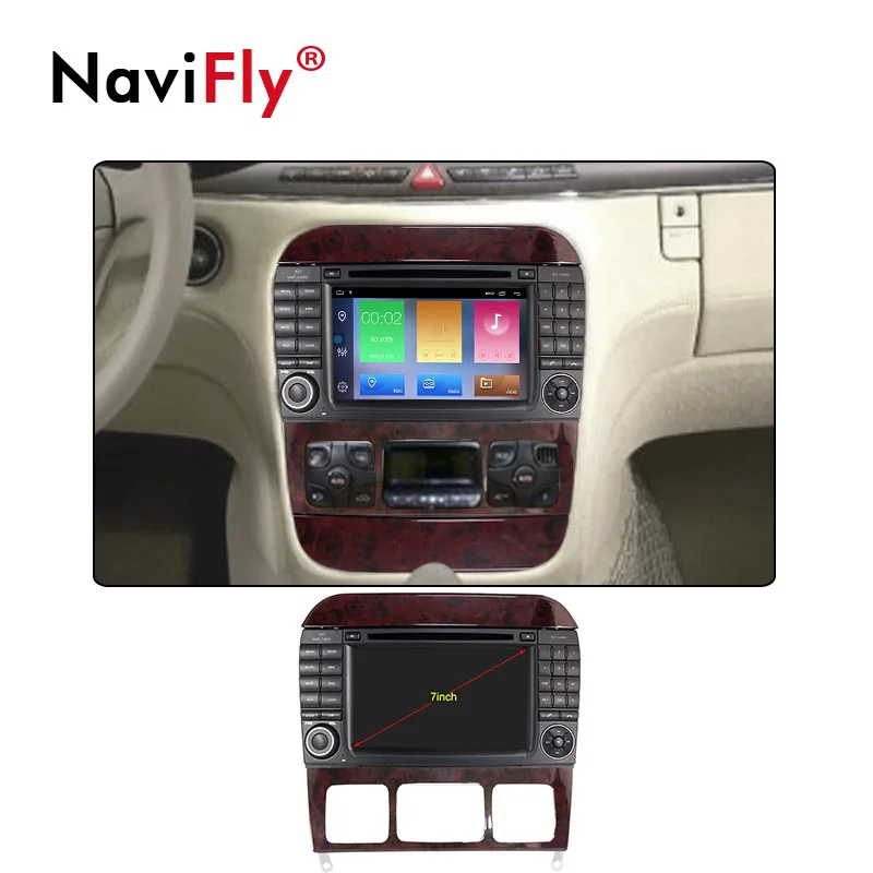 Excellent 2 Din 2G+32G Android 9.1 Car Radio GPS for Mercedes Benz W220 W215 S280 S320 S350 S400 S Class with DVD multimedia player WIFI 1