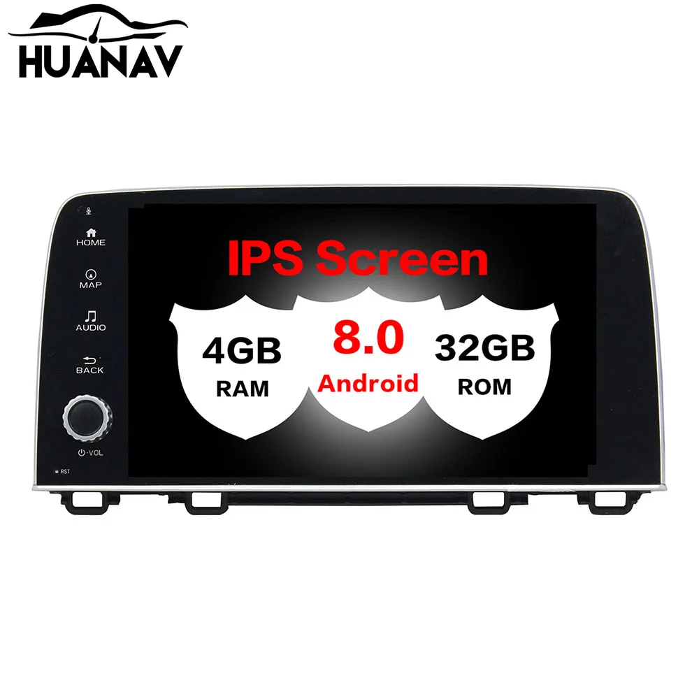 Best HUANVA Android 8.0 CD DVD Player GPS navigation For Honda CRV 2017 2018 multimedia player tape recorder 8-Core navi Audio maps 2