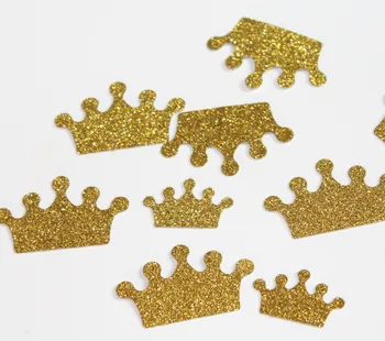 

Gold silver black pink purple blue Tiara crown table confetti boys girls 1st birthday party table decorations handmade