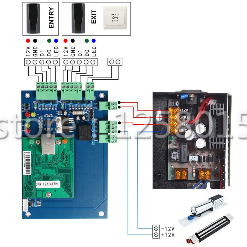 LAN TCP/IP разъем RFID IC 2 двери 4 читатель контроллер доступа панели управления Совета для введите двери контроля доступа система