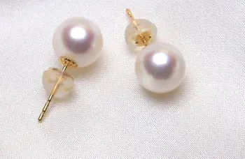 

Beautiful a pair 11-12mm AAA south sea round white pearl dangle earrings18/ k