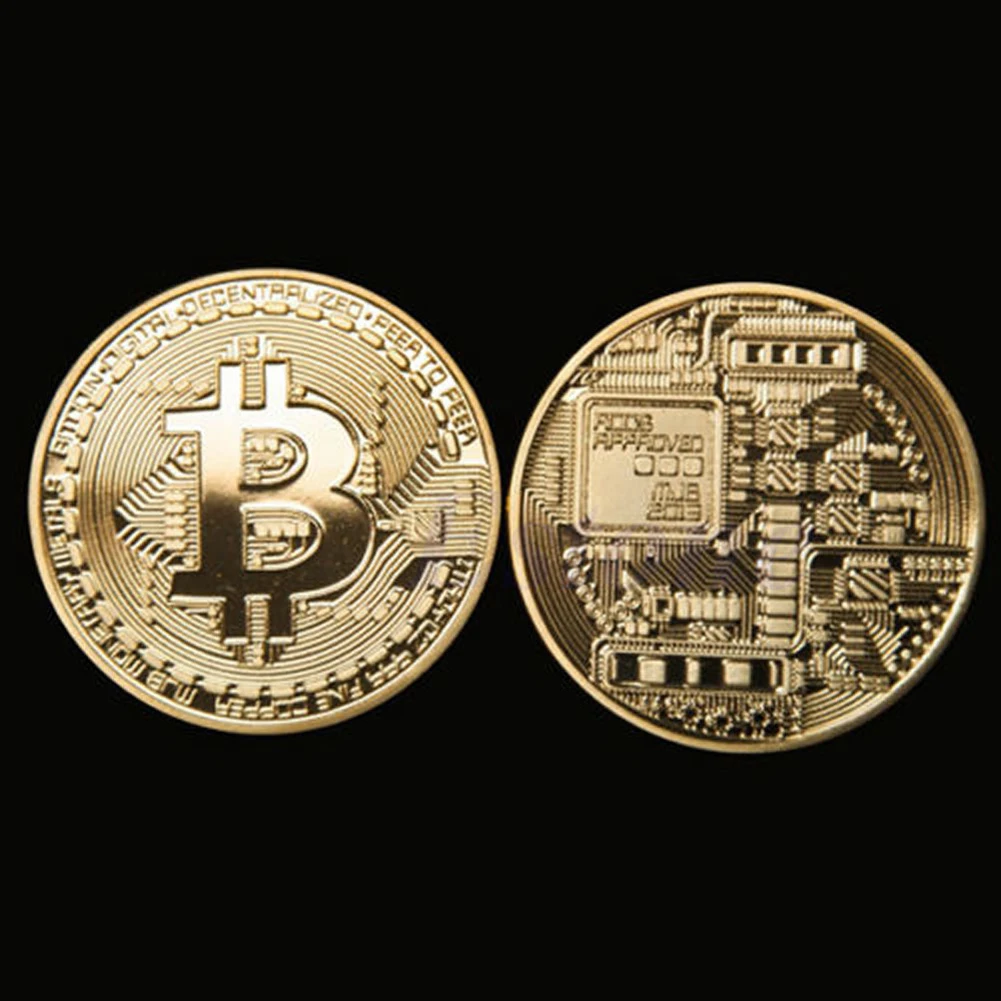Позолоченные Bitcoin монет коллекционные btc монет Книги по искусству коллекция подарок физический металл Античная имитация home украшение партии
