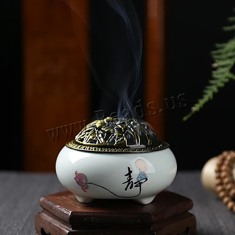 Incense Coil Holder Ceramic Incense Burners Portable Porcelain Censer Aromatherapy Furnace Home Living Room Decoration Decor