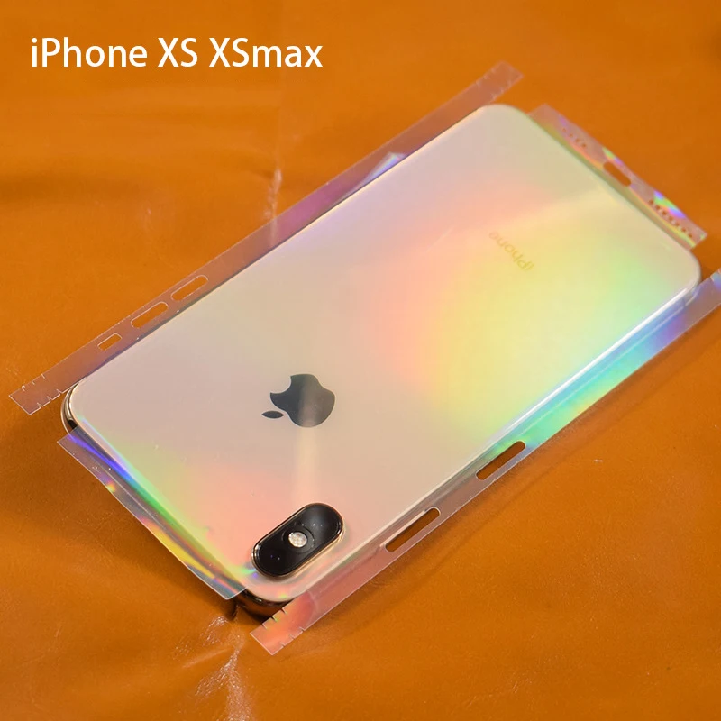 

Aurora Gradient Transparent Decorative For iPhone XSmax XS MAX X Mobile Phone Protector XS X Back Film Stickers