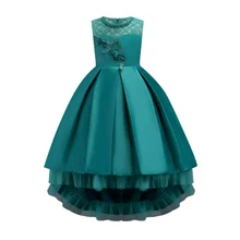 Торжественное свадебное платье для девочек; кружевные Выпускные Платья с цветочным рисунком; детское платье принцессы для девочек; элегантные вечерние платья; Vestido; Новинка