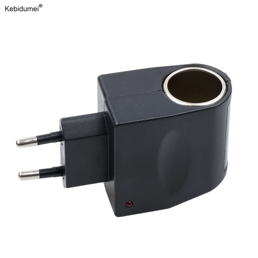 Kebidumei US EU Plug AC 220V To DC 12V Black адаптер для автомобильного прикуривателя Конвертер