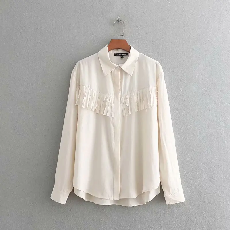 

Fashion women CC43-9006 European and American fashionable fringe shirts