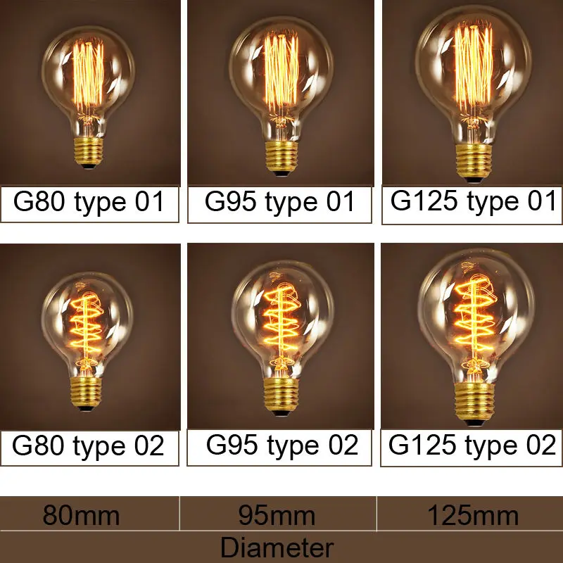 [YGFEEL] Античная Винтаж ретро Edison LED светильник лампы 220 V/110 V E27 40 Вт накаливания Светильник лампы G80 G95 A19 T10 T45 T185 T300 ST64