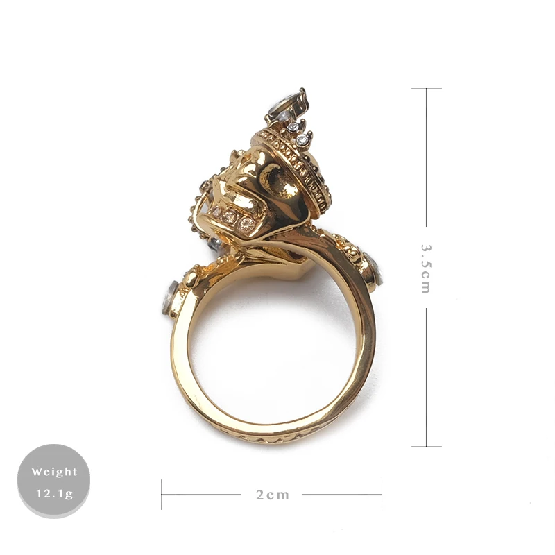 Online Anillo esqueleto humano amorita boutique de moda de color dorado