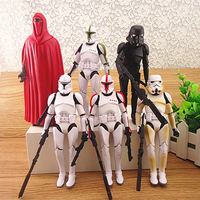 

Children's 6Pcs/set 15cm Darth Vader Revenge Of The Sith Storm Trooper Anakin Skywalker+weapons Action Figure Toy kids Xmas gif