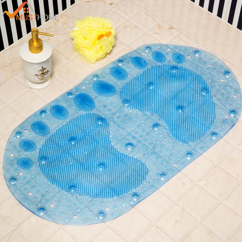 37x67cm Oval Footprints PVC Bath Mat Non Slip Shower Matsbath matpvc bath matnon slip shower