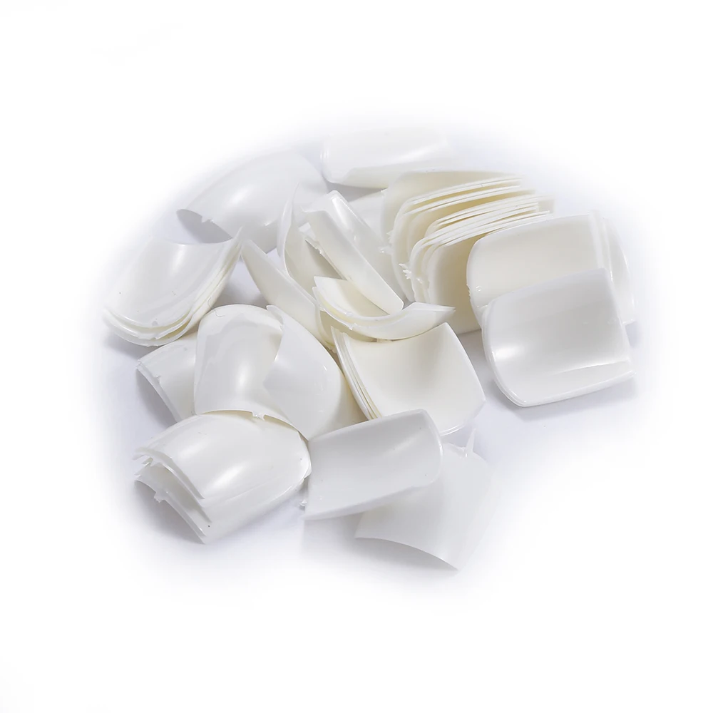

New 500Pcs 10 Different Sizes Acrylic White/ Natural Color False Fake Nail Art Beauty Tool Toenail Tips Manicure