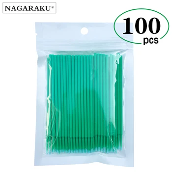 

NAGARAKU Eyelashes Makeup Maquiagem 100PCS/Package Micro Durable Disposable Applicators Mascara Brush Eyelash Glue Cleaning Tool