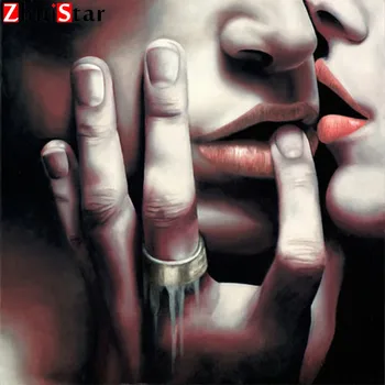 

Full square diamond painting kiss men and women 5D diamond embroidery mosaic full diamond rhinestone crafts diamond inlay ZWQ