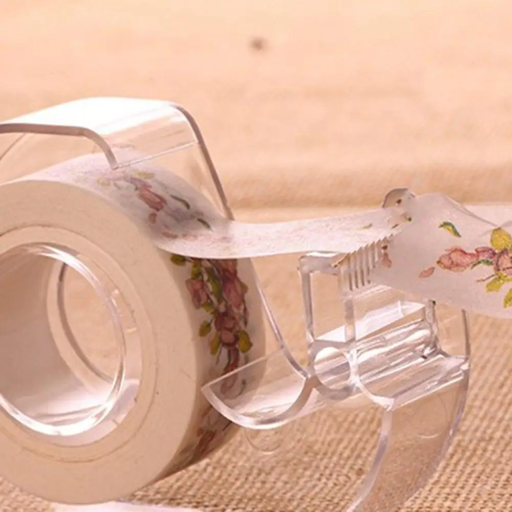 

Fashion Transparent Tape Cutter Plastic Washi Paper Tape Shears Tapes Special Cutter Holder School Office Supplies