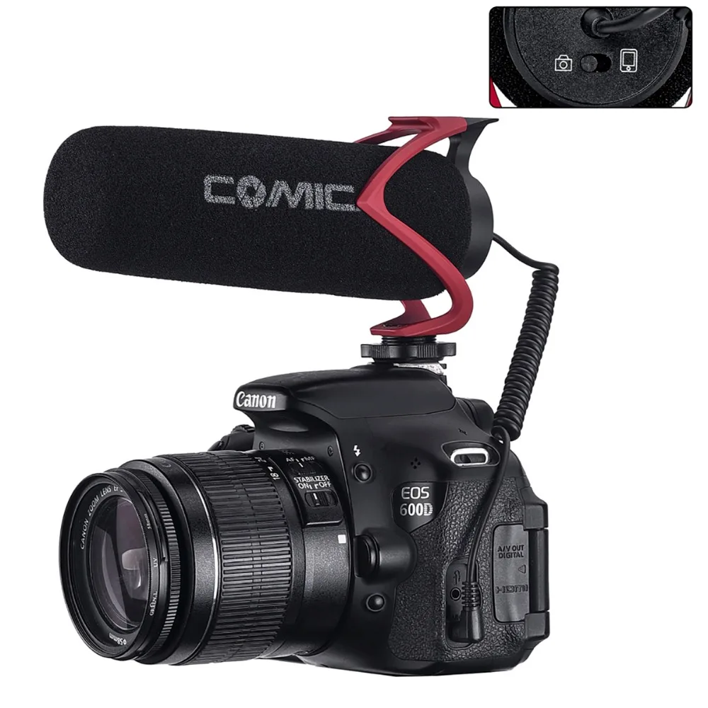 Comica V30 Lite Video Recording Mic On Camera / Phone Microphone for Canon Nikon Sony DSLR DV Camcorder IPhone Samsung Comica V30 Lite Video Recording Mic On Camera / Phone Microphone for Canon Nikon Sony DSLR DV Camcorder IPhone Samsung