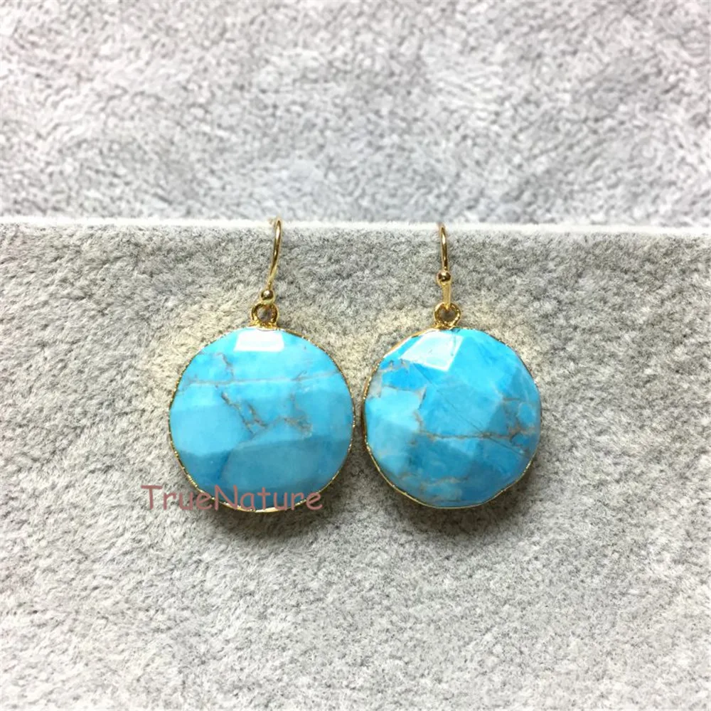 Gold Plating Faceted Round Shape Earring  ER5355_3