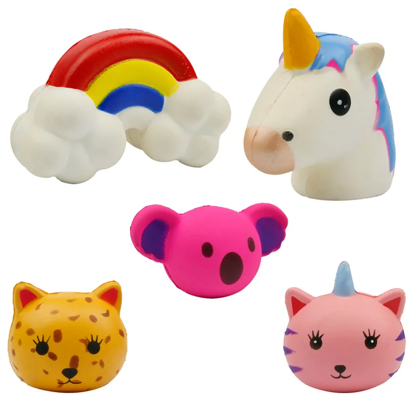 Kawaii jumbo Squishy медленно поднимающийся антистресс развлечения животные кошка Единорог Squishies Снятие Стресса Squeeze игрушки для детей