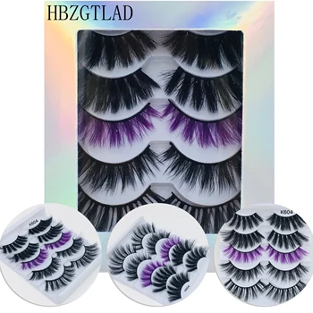 

Colored black 3D Mink Hair False Eyelashes Criss-cross Wispy Cross Fluffy 22mm-25mm Lashes Extension Handmade Eye Makeup Tools
