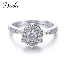 White gold Color filled rings for women Crystal jewelry wedding engagement bague femme accessories supernatural anel