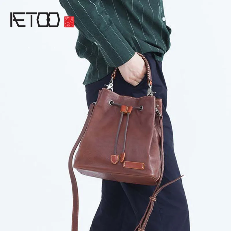

2018 new leather single shoulder suede leather art handbag diagonal handbag