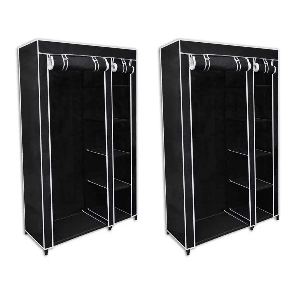 vidaXL 2 x Folding Wardrobe Blackin Wardrobes from Furniture on