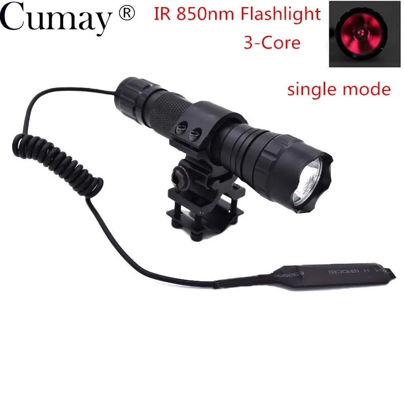 

1 Set New Sales IR 850nm Led Torch 5w 3-Core (Fill Light for Night Vision Device) Infrared LED Flashlight For Hunting IR Lamp