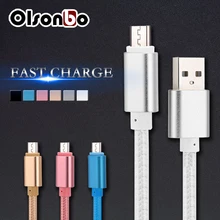 5V 2A Micro Usb Cable Mobile Phone Cables Nylon Data Charging For IPhone 7 6s Plus 5s 5 IPad Mini Samsung Sony HTC LG Android