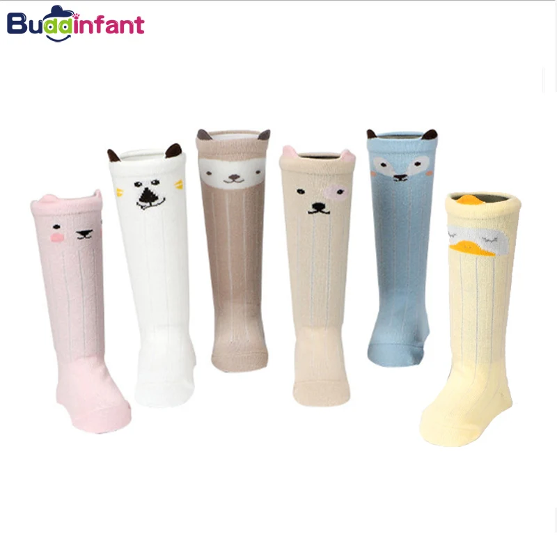 Для маленьких мальчиков хлопковые носки для новорожденных с рисунком лисы Cat теплые гольфы для маленьких девочек гольфы для малышей 3 пара/лот