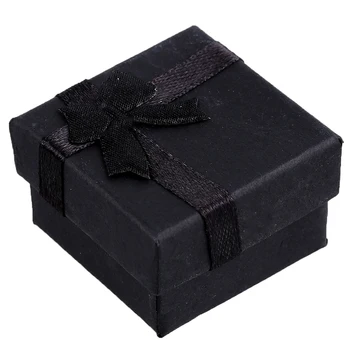 

24 Pcs Ring Earring Jewelry Display Gift Box Bowknot Square Case black