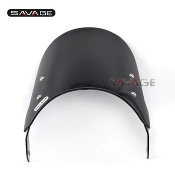 

Motorcycle Universal Windshield Windscreen Pare-brise For HONDA SUZUKI YAMAHA Suits 7" Round Headlights Wind Deflector Airflow