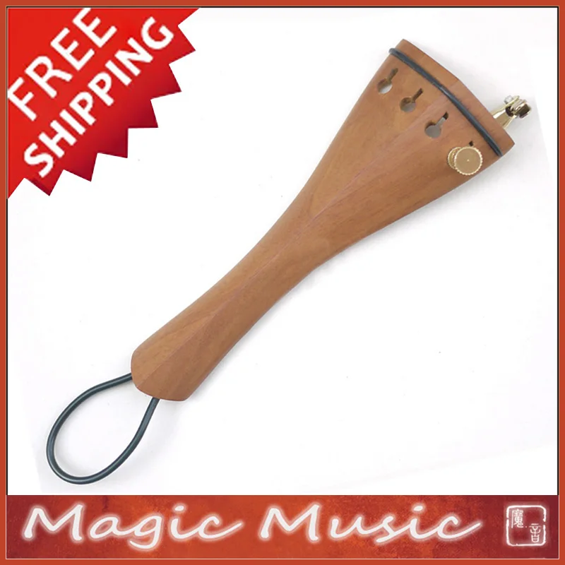 Free shipping! Boxwood Tailpiece for Violin Size 4/4, with one gold