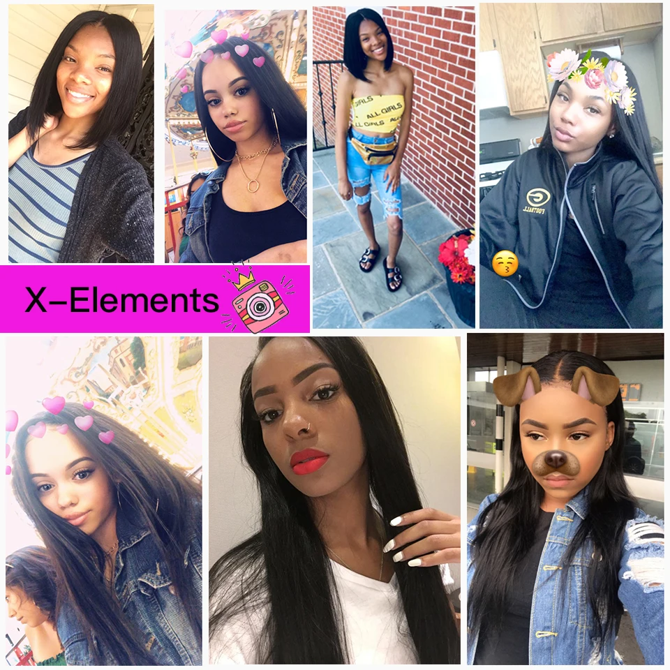 X-Elements Hair Indian Straight Bundles Natural Color 100% Human Hair Weave Extensions Double Weft Remy Hair 1/3/4 Bundle Deals