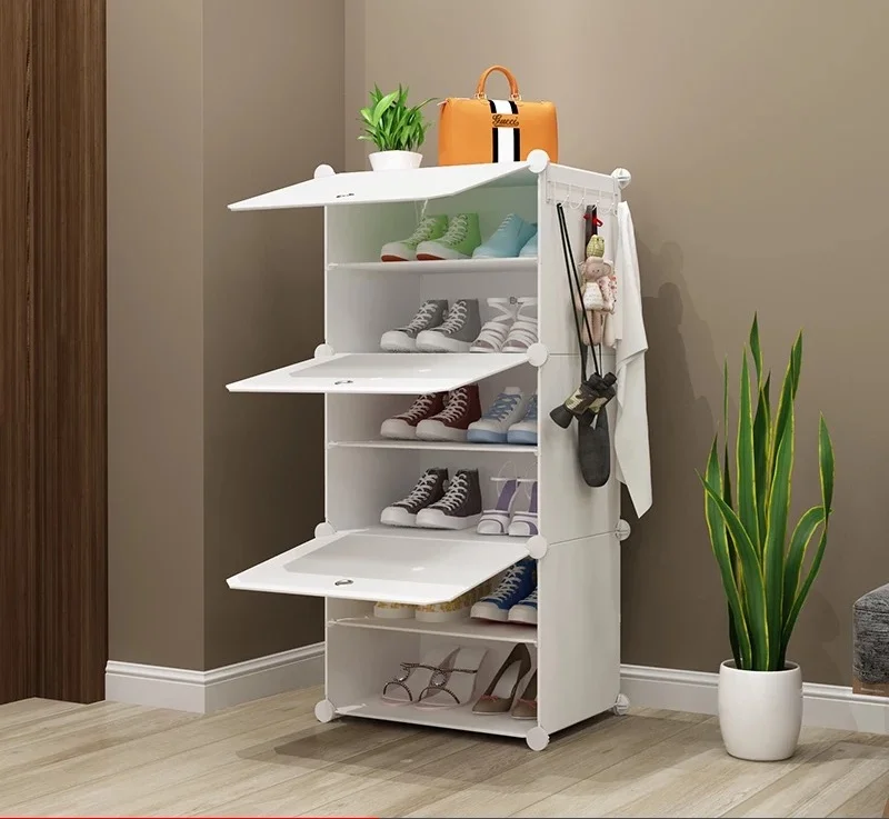 

High quality shoe organizer Steel skeleton removable door shoe storage cabinet shelf High capacity shoe cabinet