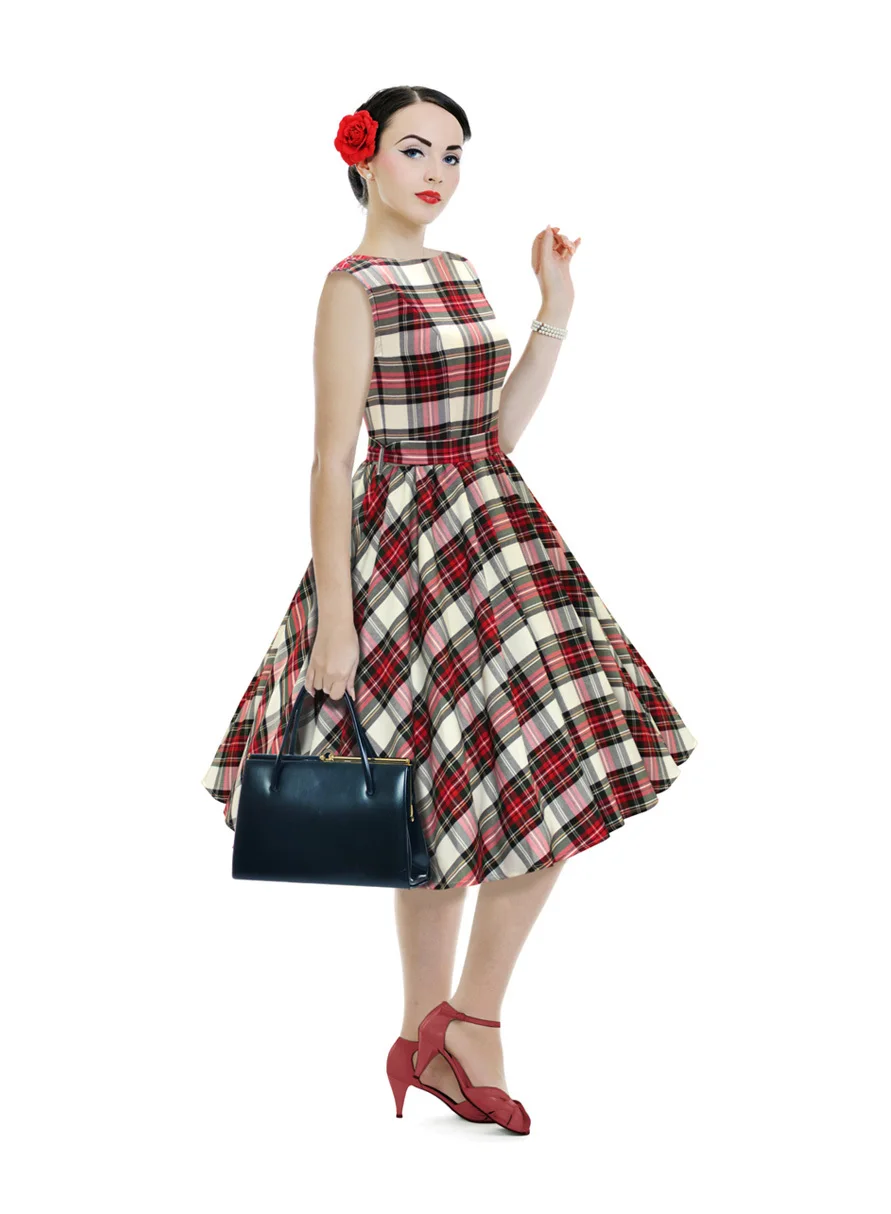 british retro tartan dress