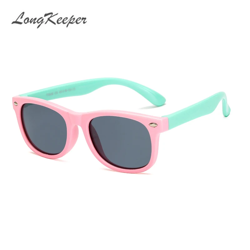 

LongKeeper 2018 Sunglasses for Kids Polarized Light UV 400 Sun Glasses Boys Girls PC Frame Mirror TAC Polaroid Glasses T1648