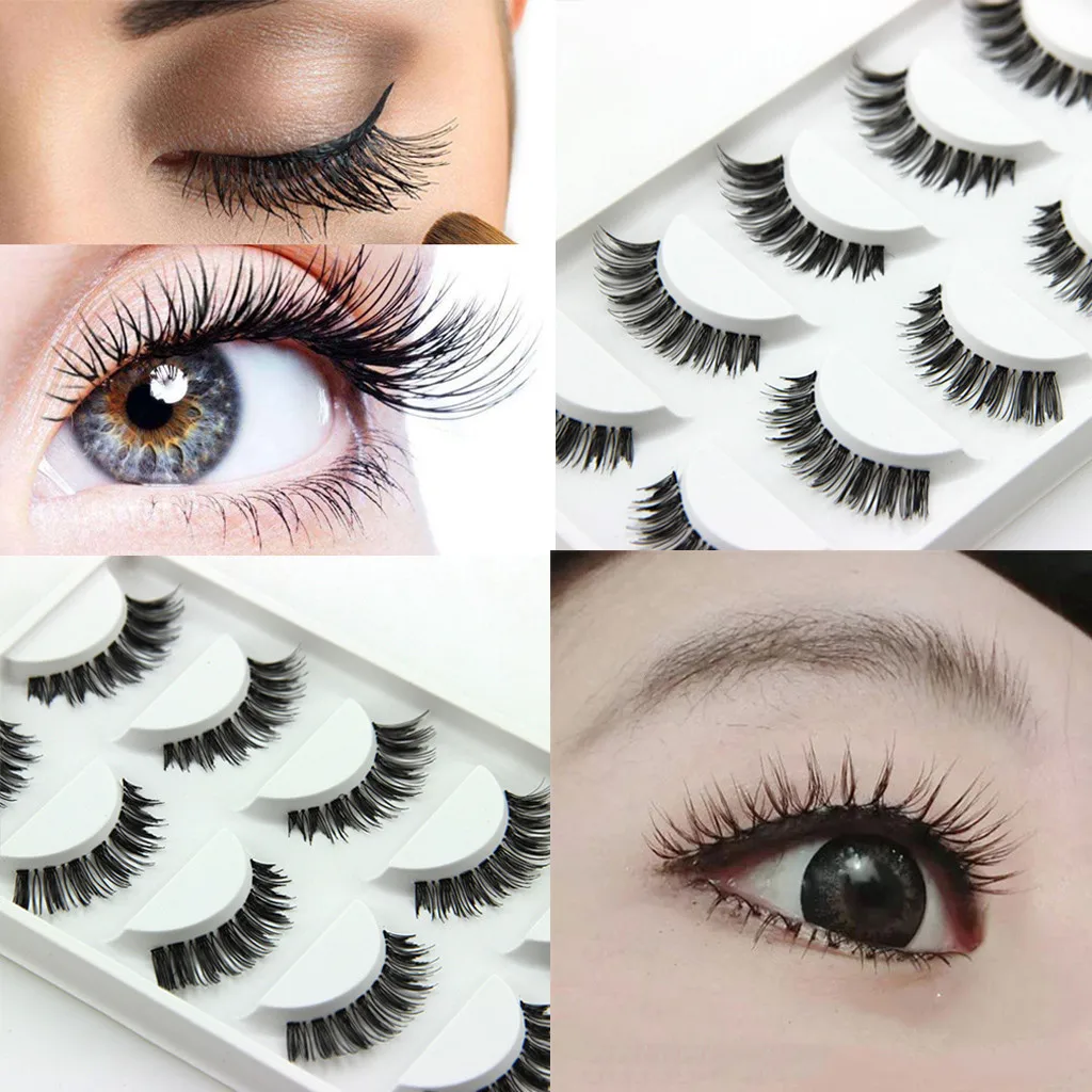 

Makeup Handmade 5Pairs Natural Long Fluffy Strip False Eyelashes Extension natural faux lashes magnetic eyelashes maquiagem #05