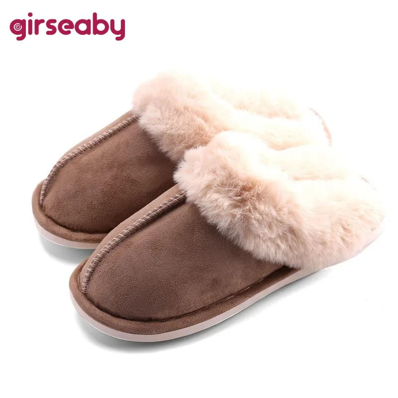 fuzzy slip on shoes