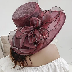 Women Lace Wide Brim Sun Hat Retro Temperament Flowers Vintage Big Eaves Caps Casual Beach Church Elegant Sunshade Hats Women Lace Wide Brim Sun Hat Retro Temperament Flowers Vintage Big Eaves Caps Casual Beach Church Elegant Sunshade Hats