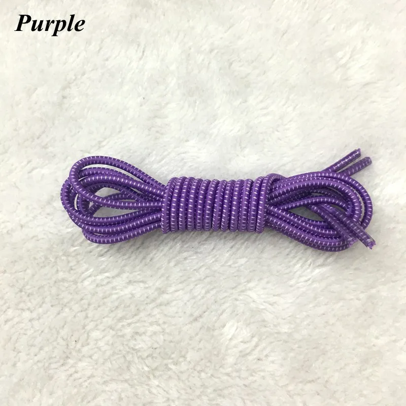 100 см растягивающийся замок кружева 22 цвета пара фиксирующий башмак шнурки эластичные шнурки для кроссовок шнурки для бега/триатлона T1 - Цвет: Фиолетовый