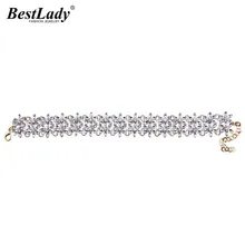 Best lady Big Brand Hot 2016 New Trendy Female Wedding Jewelry Flowers Row Collar Chokers Maxi Luxury Statement Necklace 3836