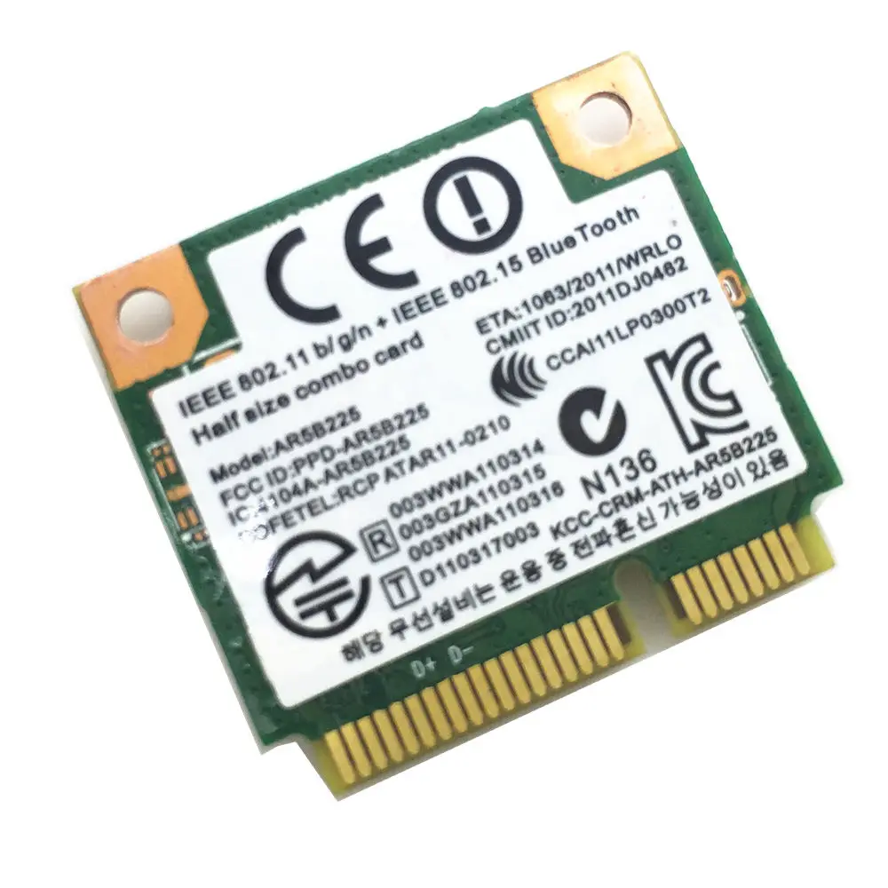 AR5B225 wifi беспроводной Bluetooth BT 4,0 Половина мини PCI-E карты ноутбук сетевой адаптер