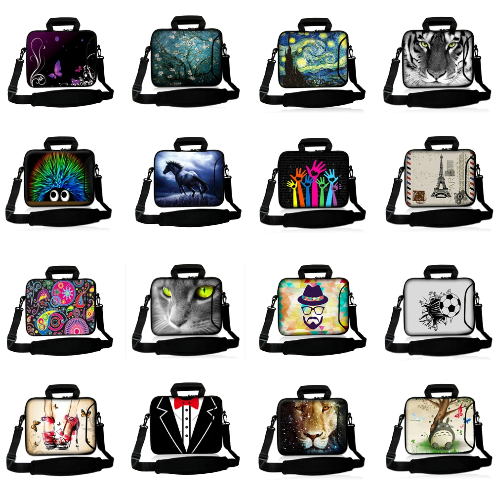 

Viviration Notebook Bag Neoprene Handle 10 12 13 14 15 17 15.6 Laptop Shoulder Strap Briefcase Messenger Bag Case For Macbook HP
