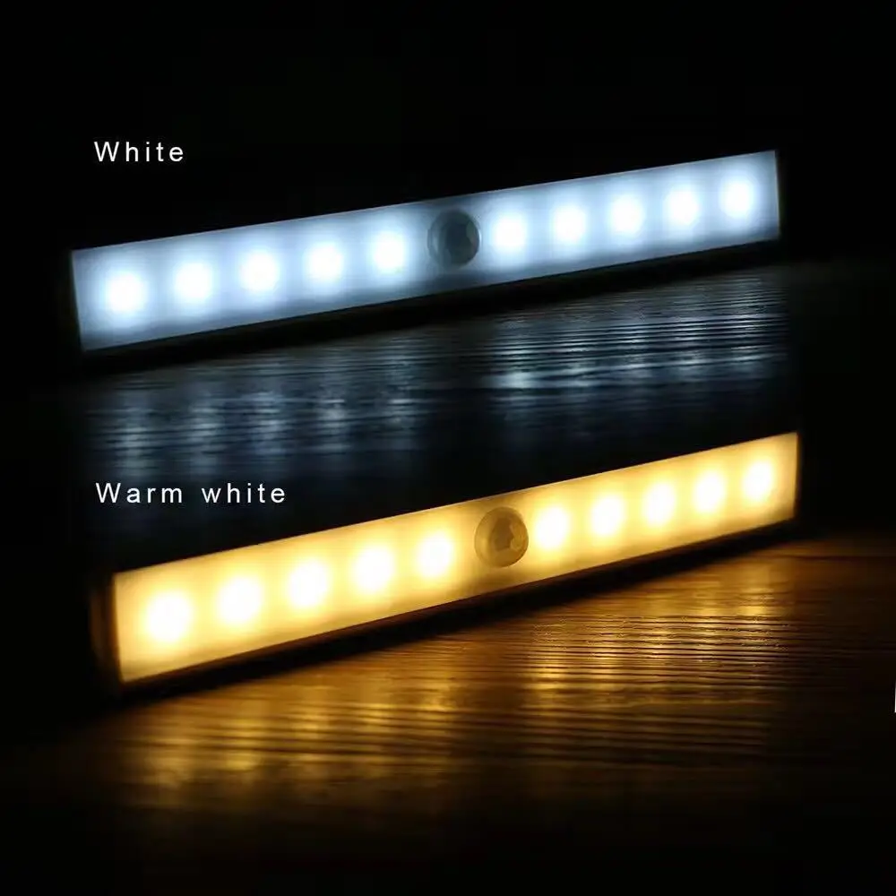  USB Rechargeable 10 LED Night Light PIR Motion Sensor Light Under Cabinet Wardrobe Closet Cupboard  - 32807183154